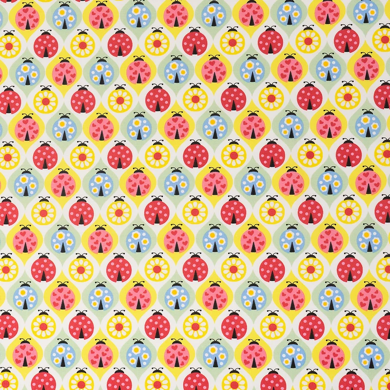 SINGER® Fabric, 100% Cotton, Colorful Ladybugs, Cut by the Yard