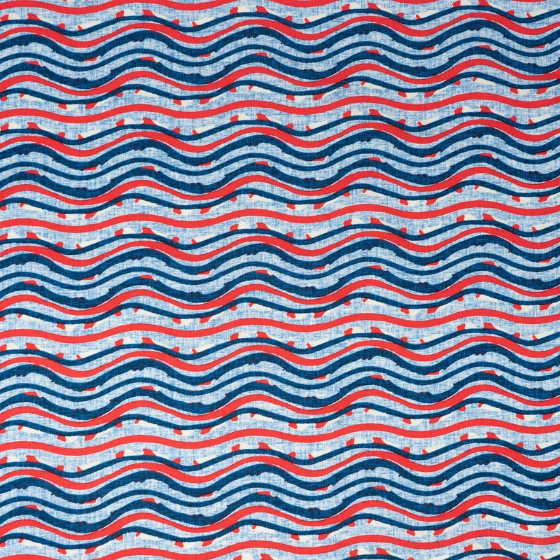 SINGER® Fabric, 100% Cotton, Americana Wavey Lines, Cut by the Yard