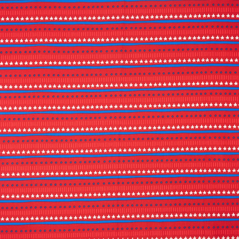 SINGER® Fabric, 100% Cotton, Stars & Dots On Royal Red, Cut by the Yard