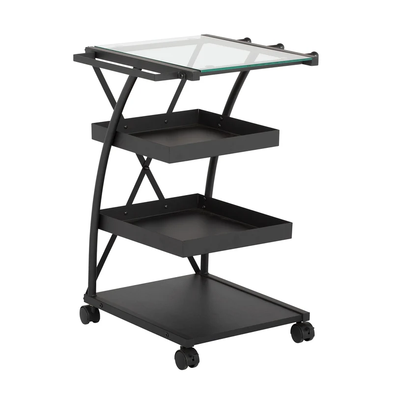 Triflex Taboret Charcoal / Clear Glass
