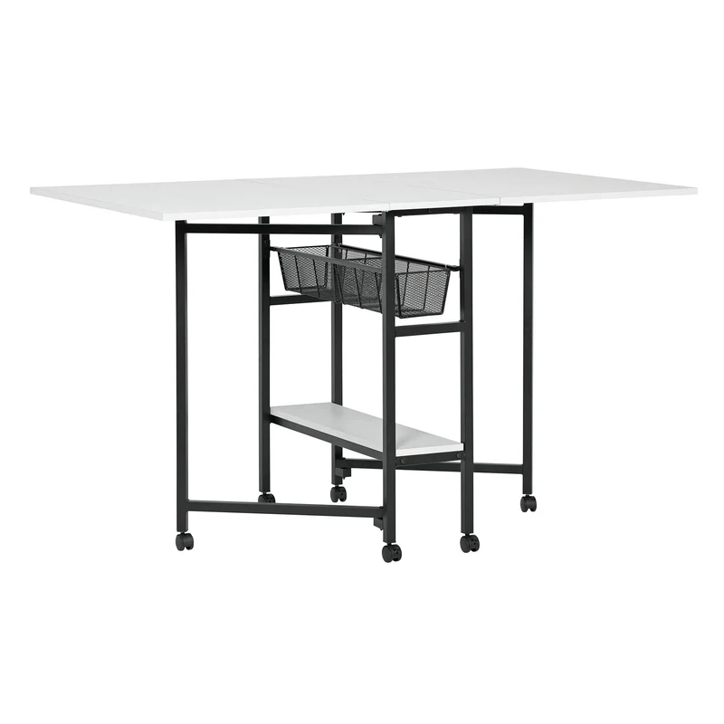 Sew Ready 36" Cutting Table with Basket Charcoal / White