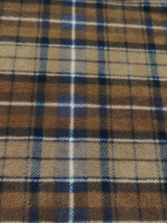Western Tartan Plaid Fleece Printed Fabric.