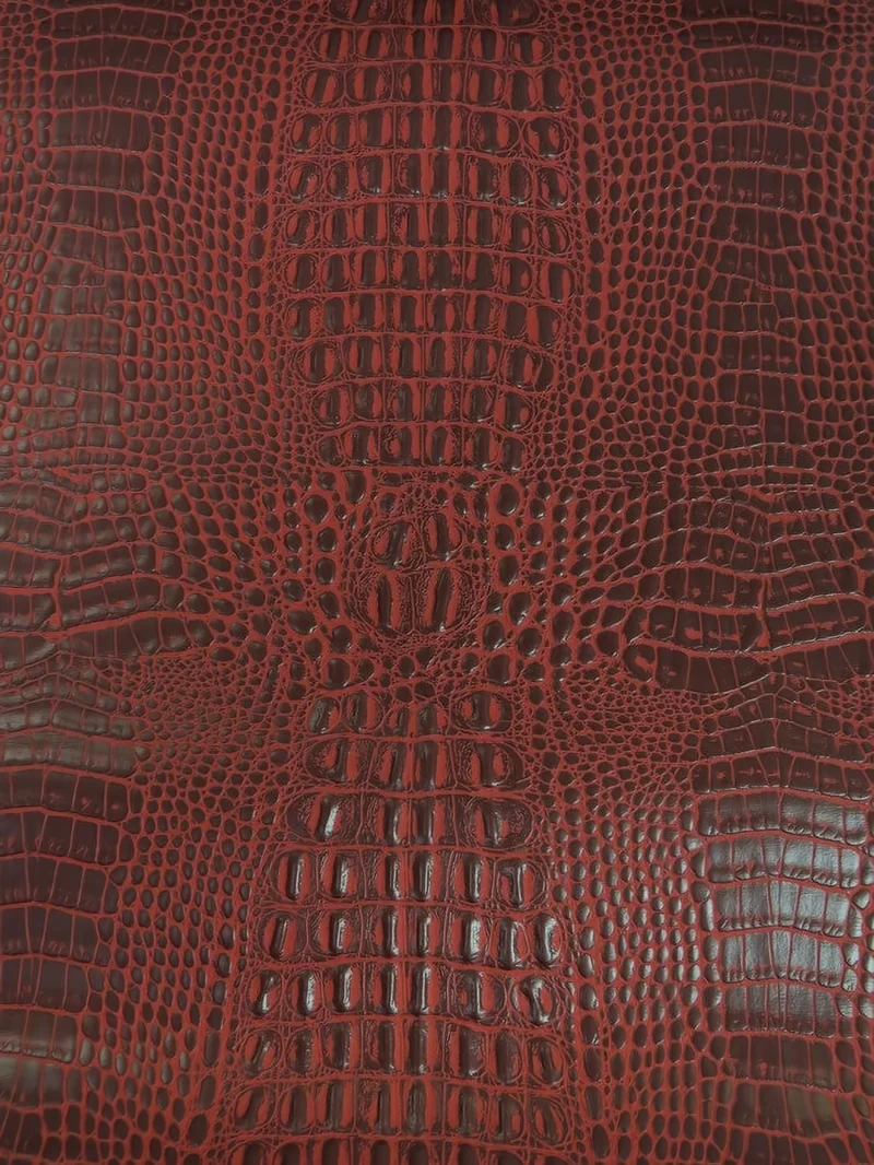 Deadpool Red AquaGuard ® Crocodile Marine Vinyl Fabric / Sold By The Yard