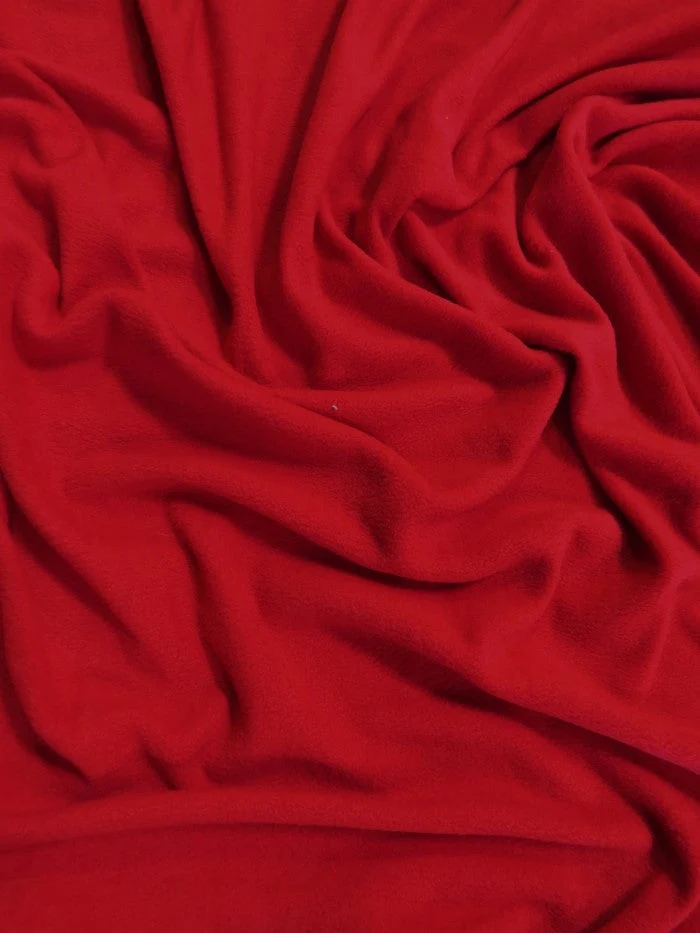 Fleece Fabric Solid / Red