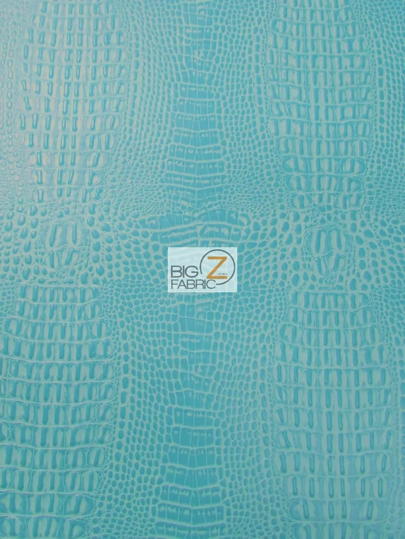 Fiji Turquoise Crocodile Marine Vinyl Fabric / Sold By The Yard