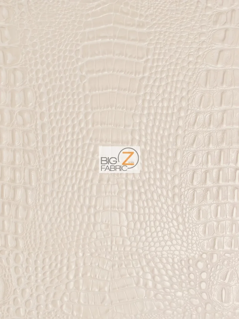 Cream Crocodile Marine Vinyl Fabric / Sold By The Yard