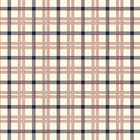 Cream Primo Plaids: Americana Cotton Flannel 44"/45" Fabric Per Yard