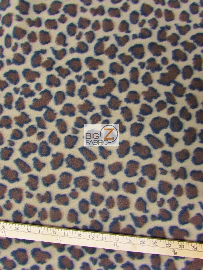Animal Leopard Light Mocha Fleece Fabric