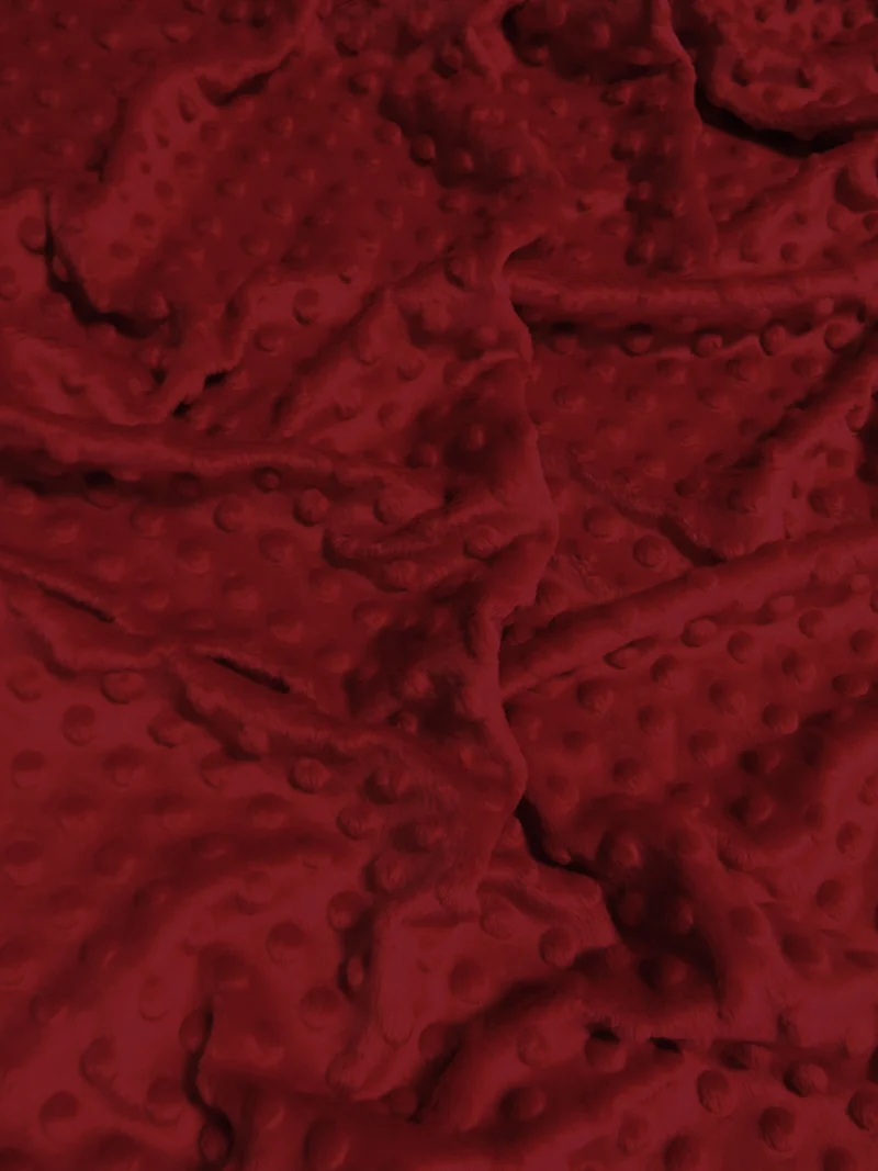 Biking Red Minky Dimple Dot Baby Soft Fabric / Sold By The Yard