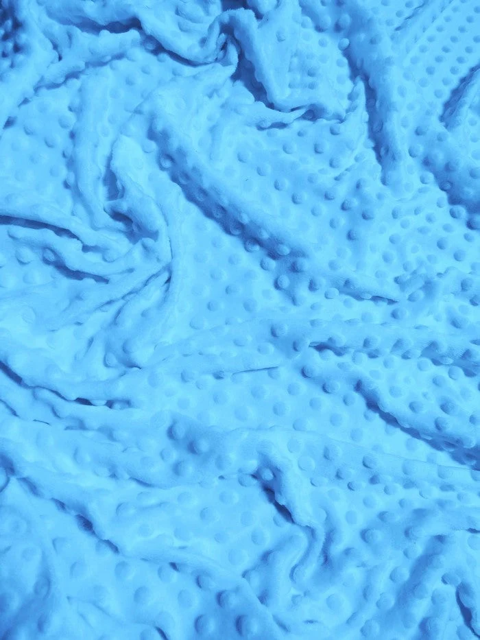 Turquoise Minky Dimple Dot Baby Soft Fabric / Sold By The Yard