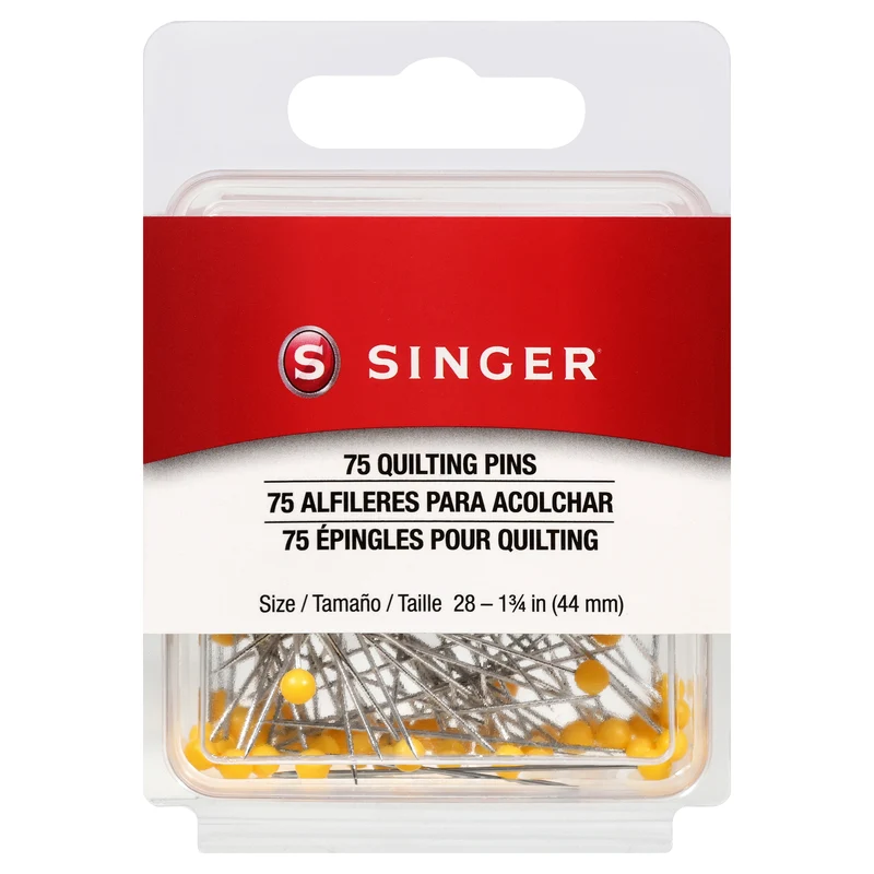 SINGER® 75 Ball Head Quilting Pins - Size 28, 1-3/4"