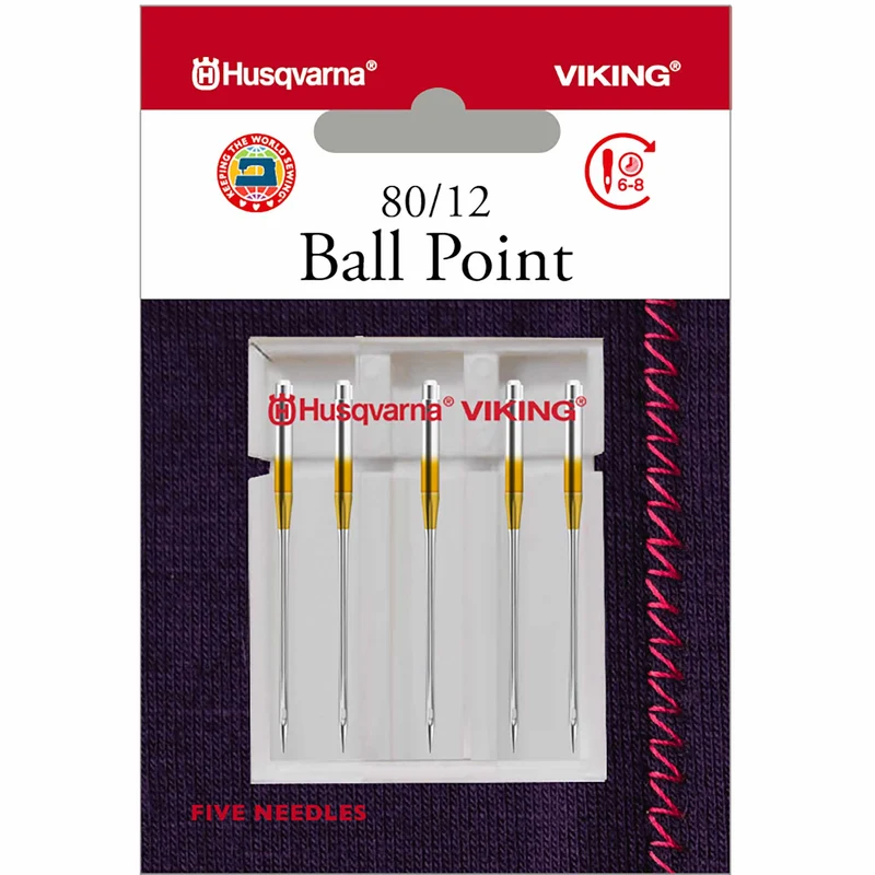 HUSQVARNA® VIKING® Ball Point Needles Size 80/12 5-Pack