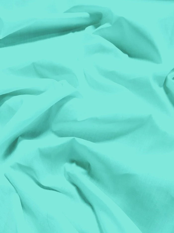 Poly Cotton Solid Fabric 58"/60" Width / Aqua / Sold By The Yard
