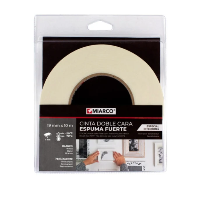 Cinta Doble Cara Espuma Fuerte Int. 19mmX10m