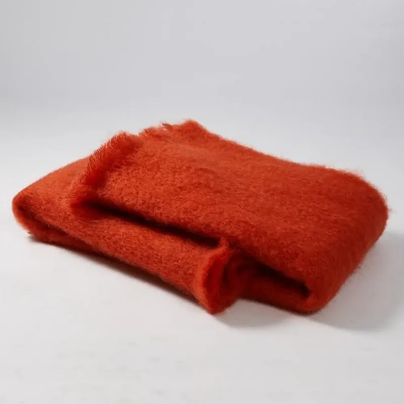 Manta Mohair Naranja