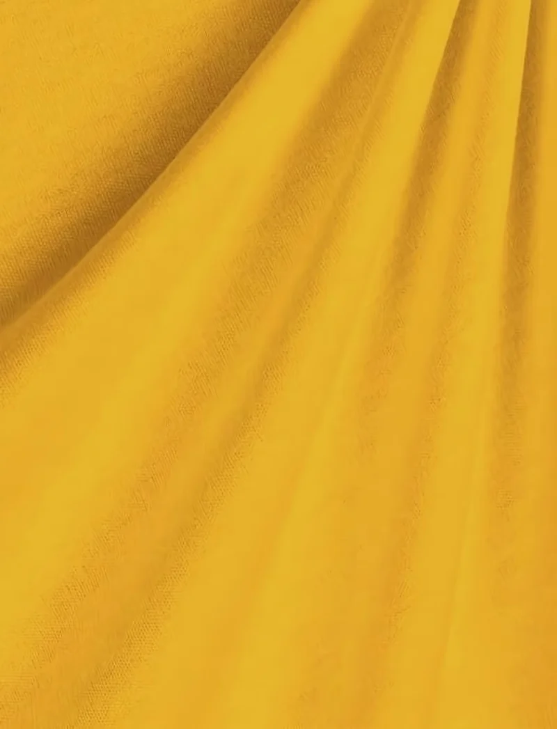 Heavy Interlock Poly Cotton Fabric / Canary Yellow / Sold By The Yard