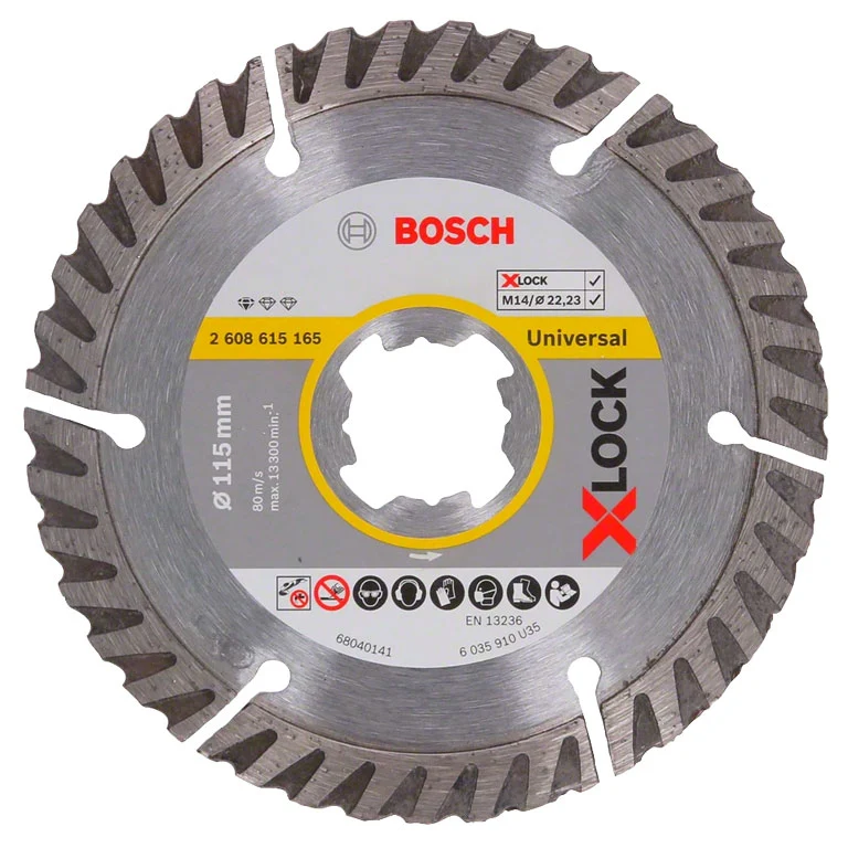 Disco de corte de diamante Standard for Universal con X-LOCK de 115 mm
