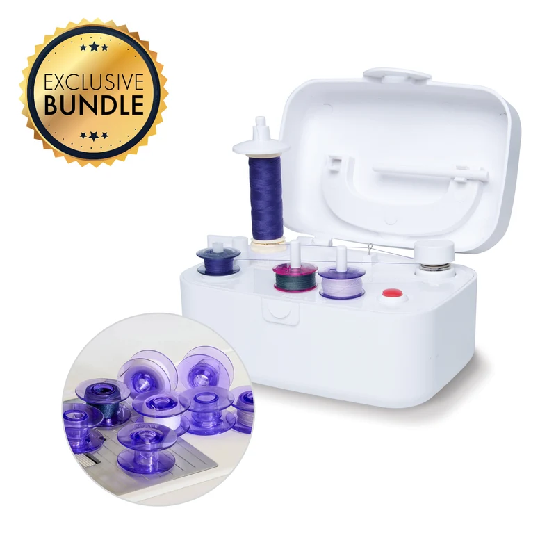 PFAFF® Bobbin Winder with Violet Bobbins Bundle