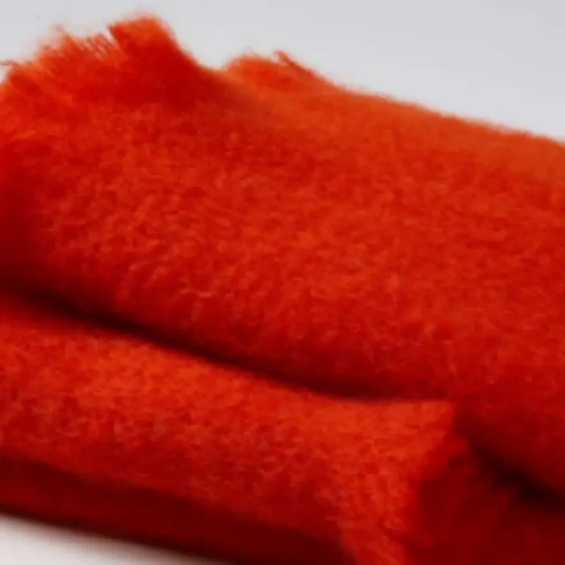 Manta Mohair Naranja Oscuro