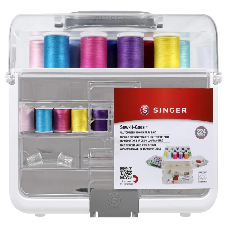 SINGER® Sew-It-Goes® 224 Piece Sewing & Craft Storage Kit with Classic Colors