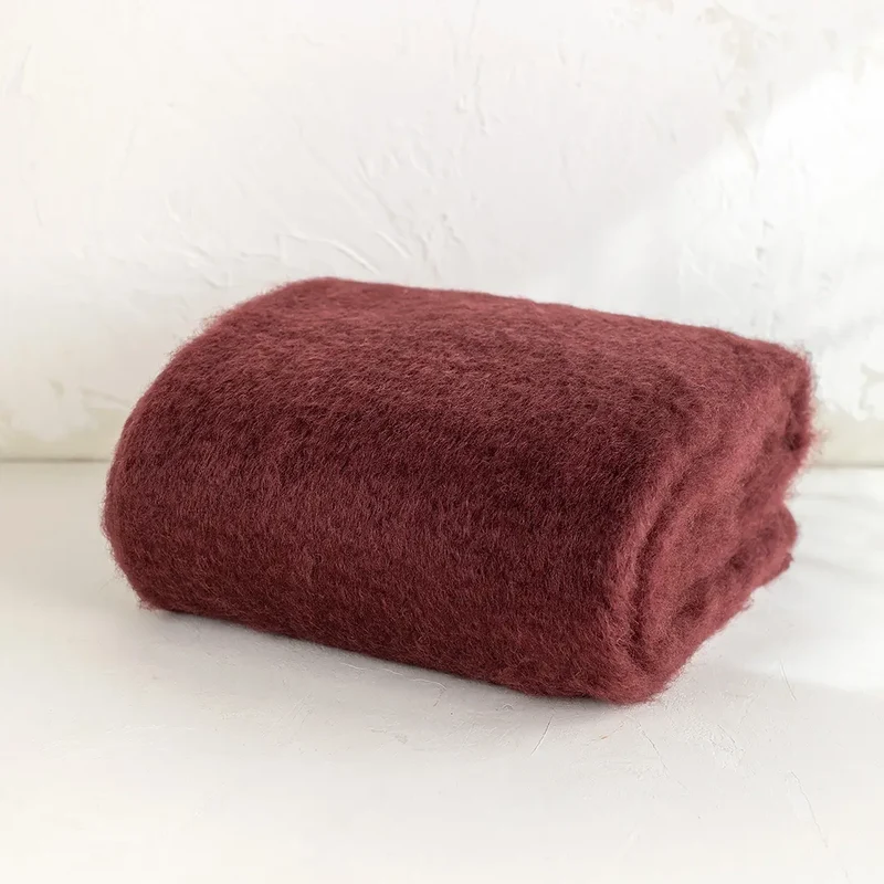 Manta Mohair Vino Tinto