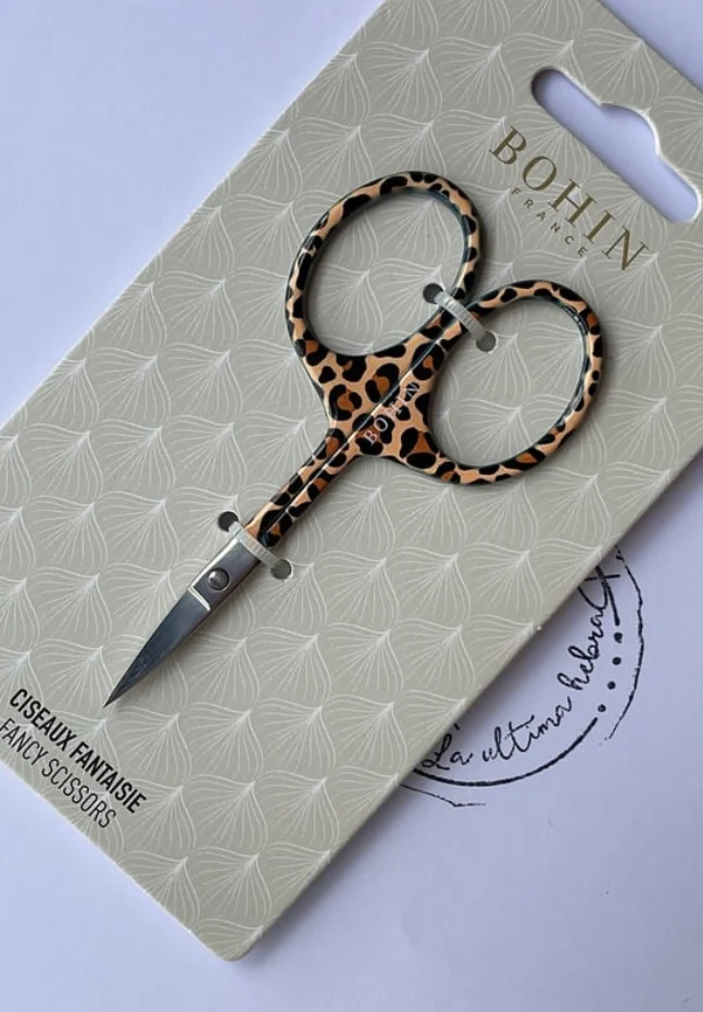 Tijeras Bohin para bordar 9 cm - Colección Sauvage Leopardo