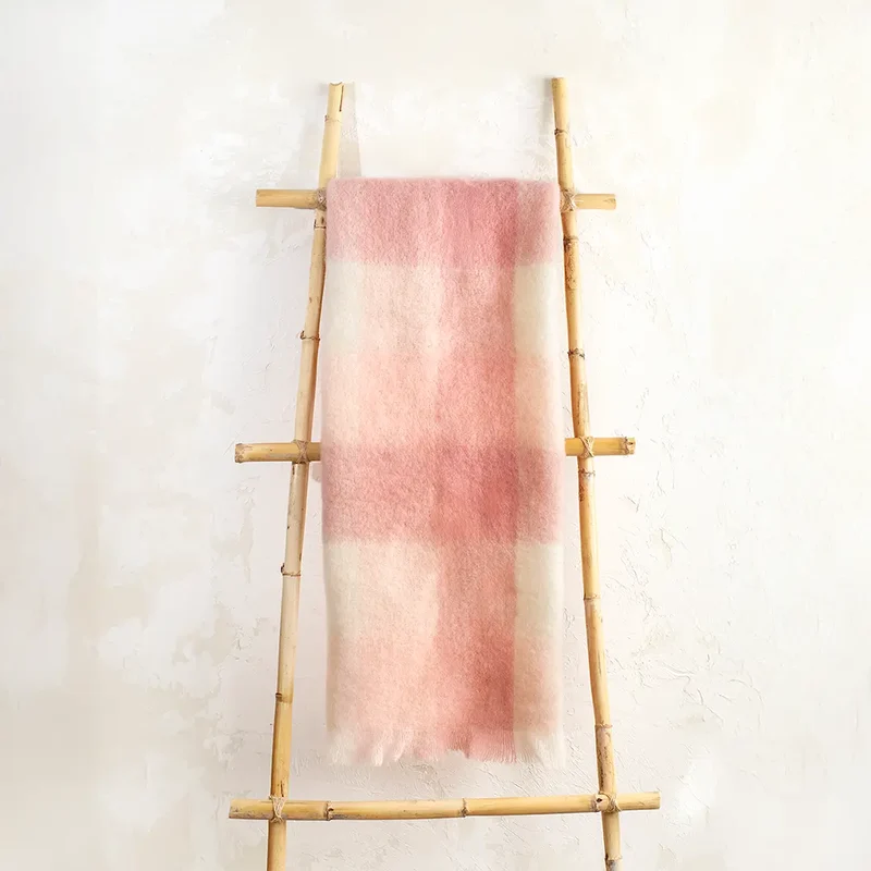 Manta Bebé Cuadros Rosa