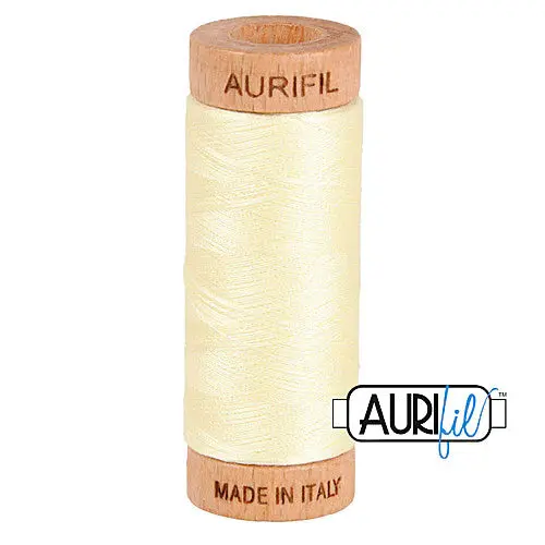 2110 Light Lemon Aurifil Cotton 80wt Spool