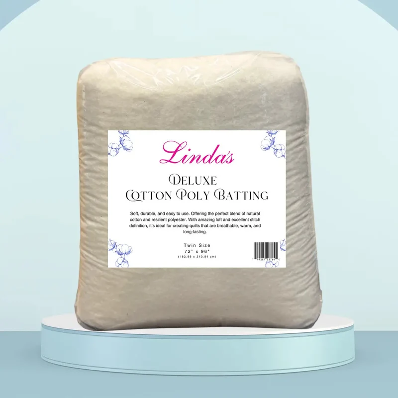 Deluxe Cotton/Poly Blend Quilt Batting - Twin Size 2 Yard Package - Made by Hobbs