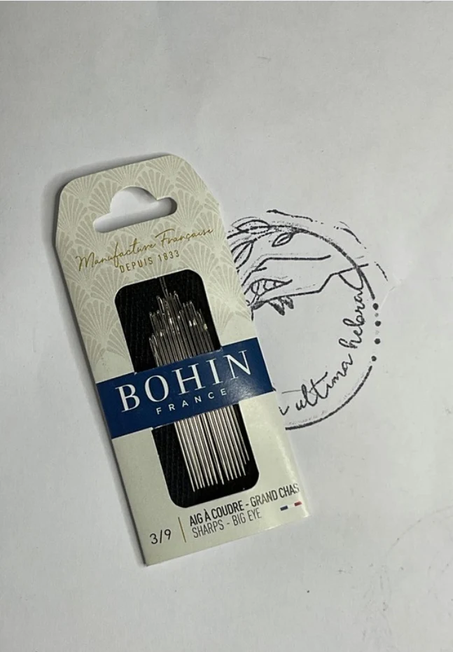 Paño de Agujas Bohin para coser ojo grande - Tamaño 3/9