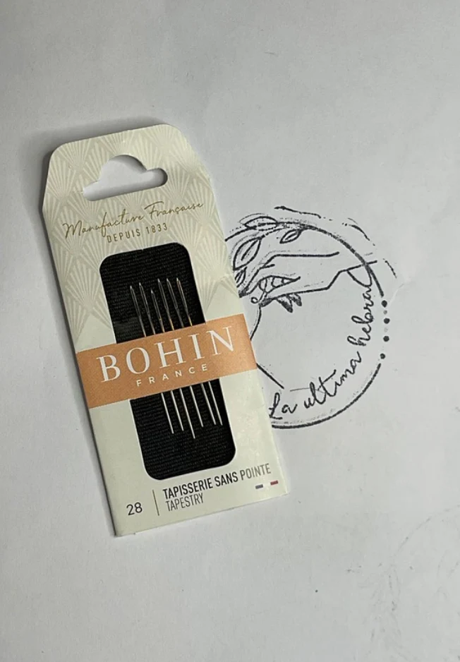 Paño De Agujas Bohin #28 para Tapiz con punta de roma