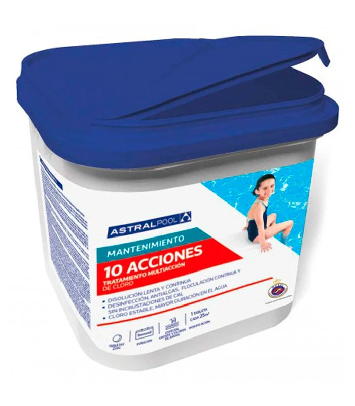 Tabletas de cloro multiacción Action 10 AstralPool Bote 5Kg.