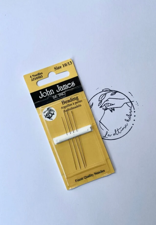 Paño de 4 Agujas John James de Coser para Abalorios - Tamaño 10/13