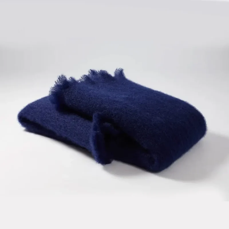 Manta Mohair Azul Marino