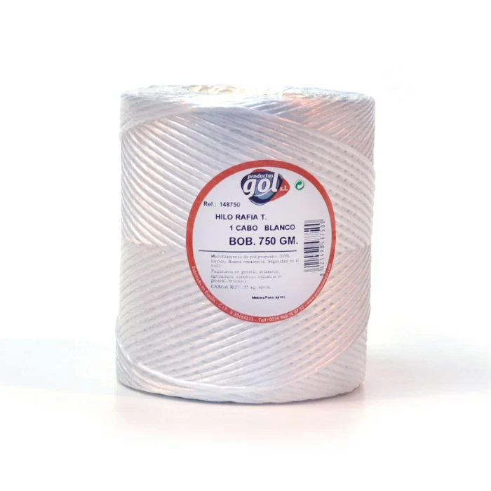 Bobina Hilo Rafia Pp 600/1 750GR 420mt Blanco