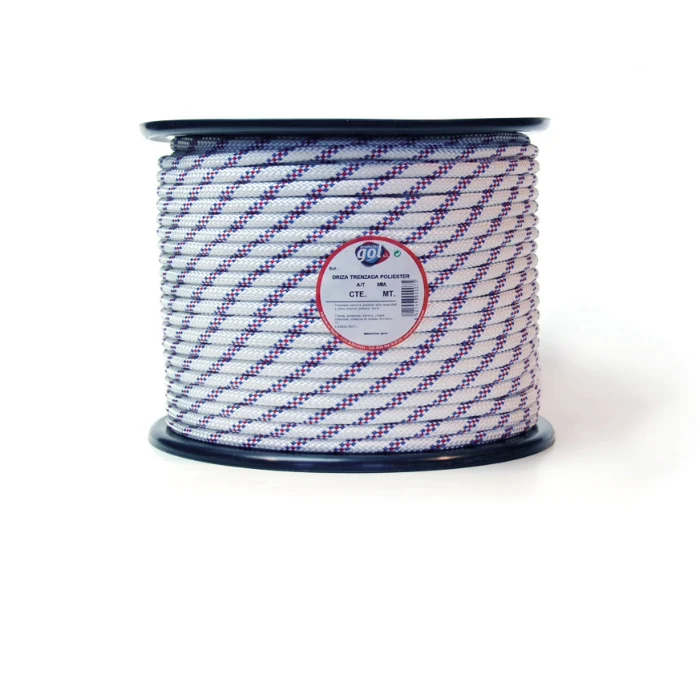 Cordón Trenzado Poliéster A.T 8mm Rojo/Azul