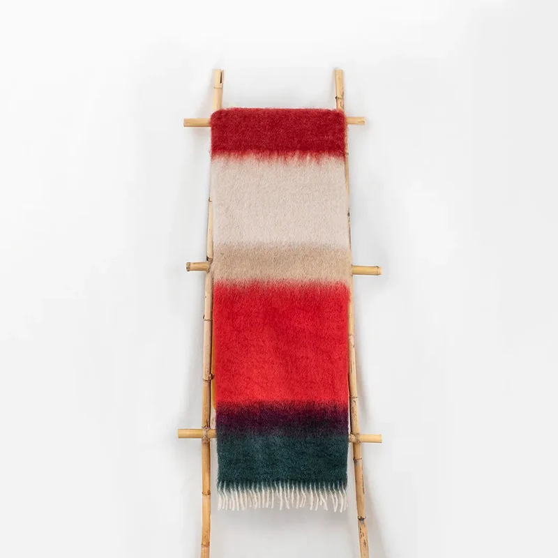 Manta Mohair Rayas Oscuras