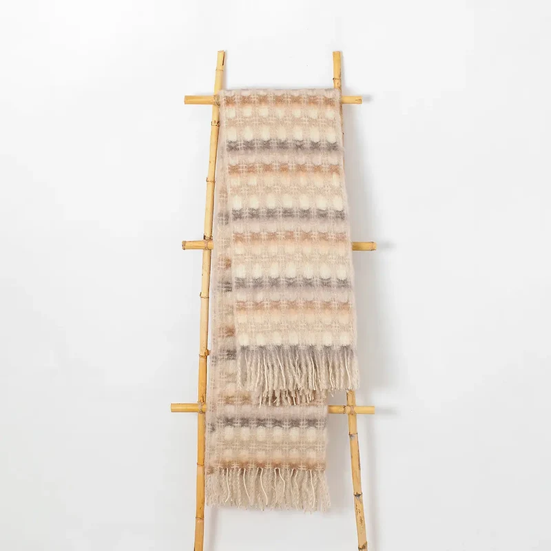 Manta Mohair Trama Beiges