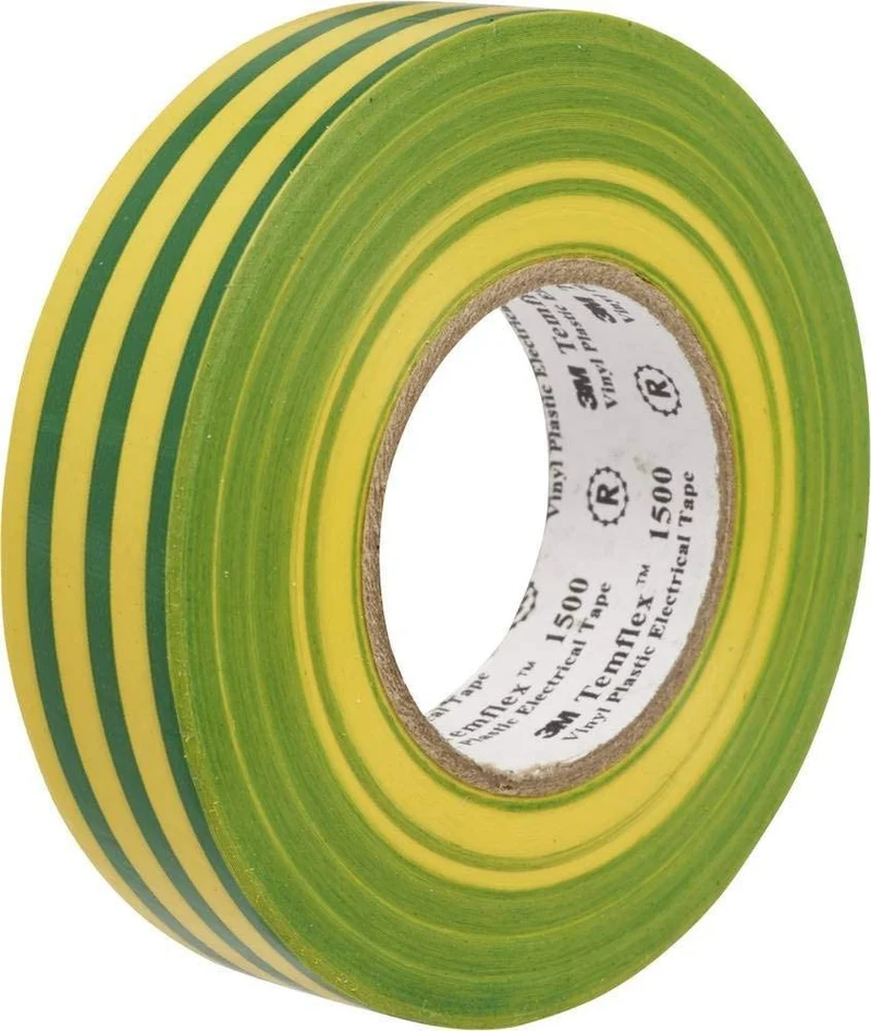 Cinta aislante de PVC 3M TEMFLEX 19MMX20MTX0,15MM AMA/VER