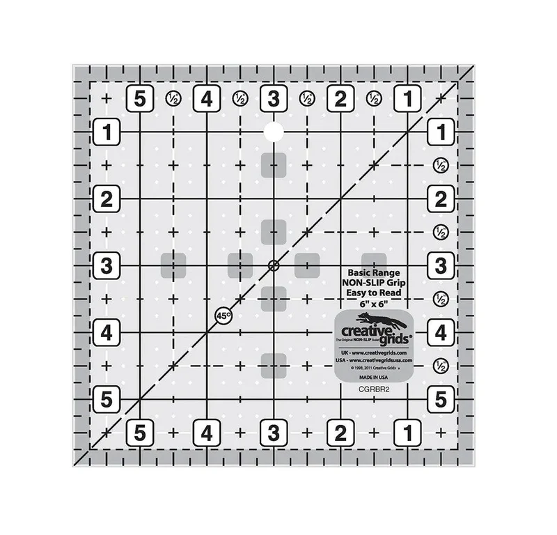 Creative Grids Basic Range 6in Square Quilt Ruler