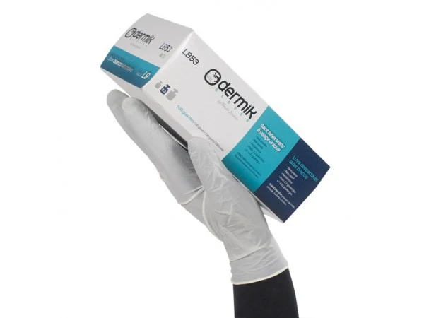 Guante de Látex Blanco sin Polvo LB53 T-9/L 100Uds