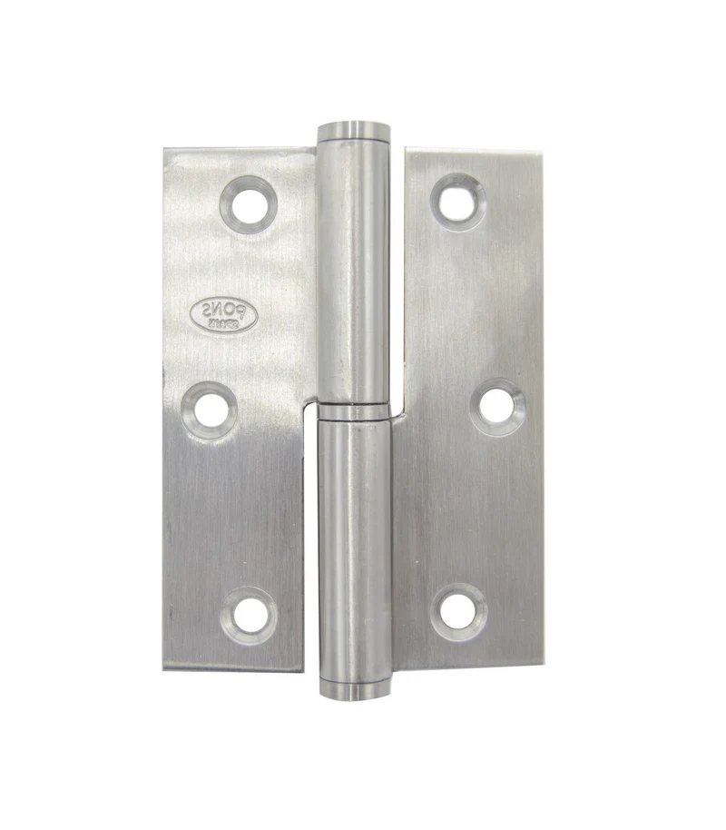 Bisagra inox satinado A-304 139/192 Mod.408 90x65x2,5 Dcha.