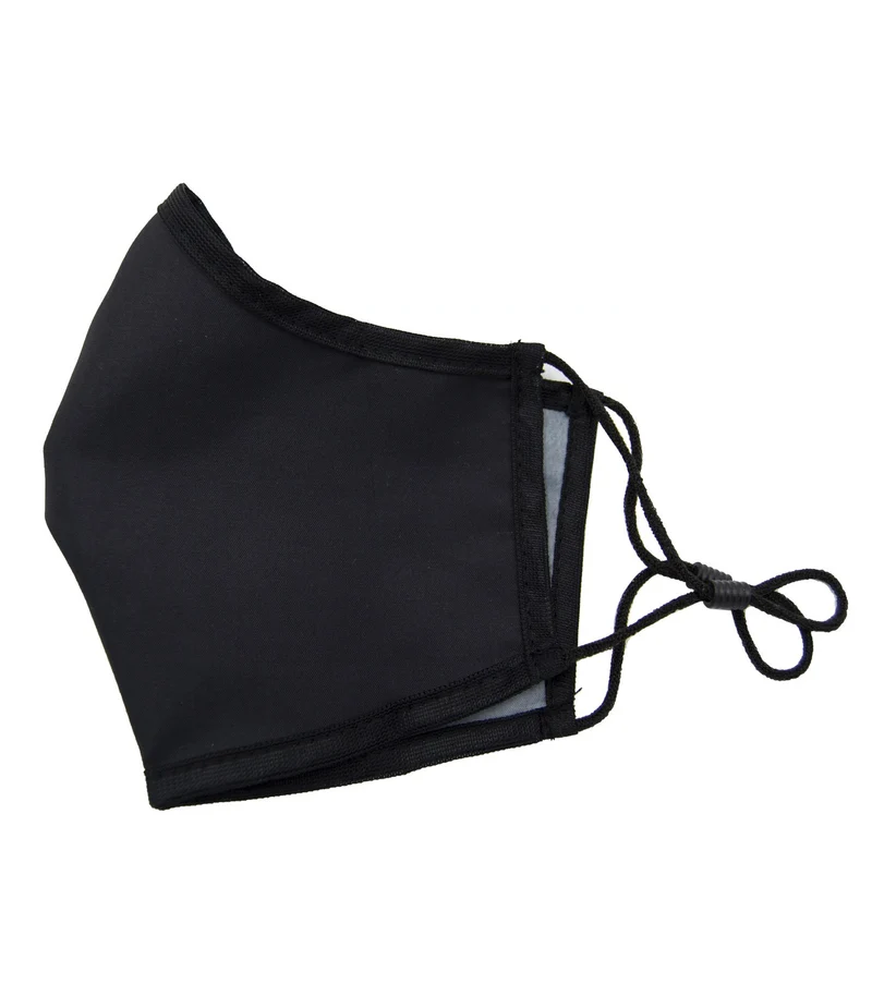 Mascarilla de tela negra estilo pico pato