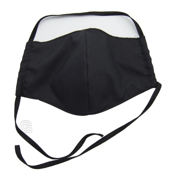 Mascarilla Negra Lisa de tela Talla L