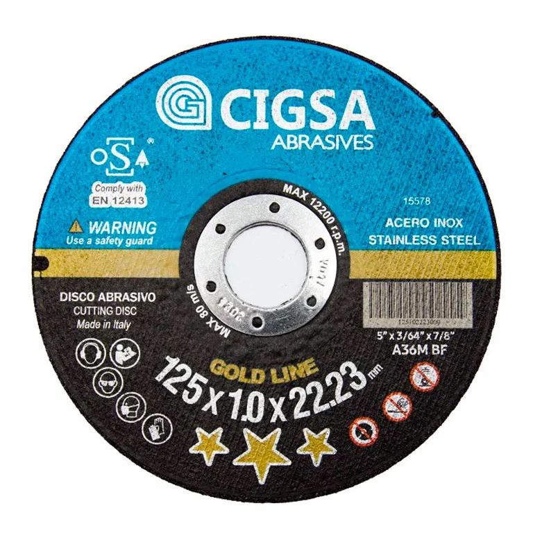 Disco de Corte METAL/INOX. CIGSA 125X1 A60S-BF41