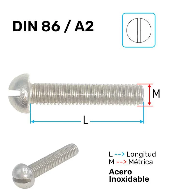 Tornillo Acero Inoxidable A-2 D-86