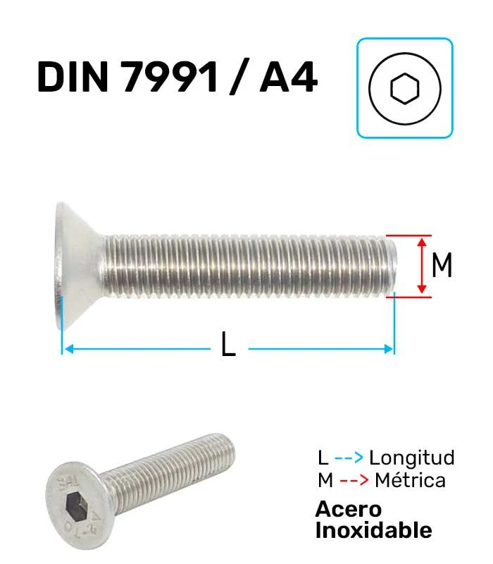 Tornillo Allen Acero Inoxidable A-4 D-7991